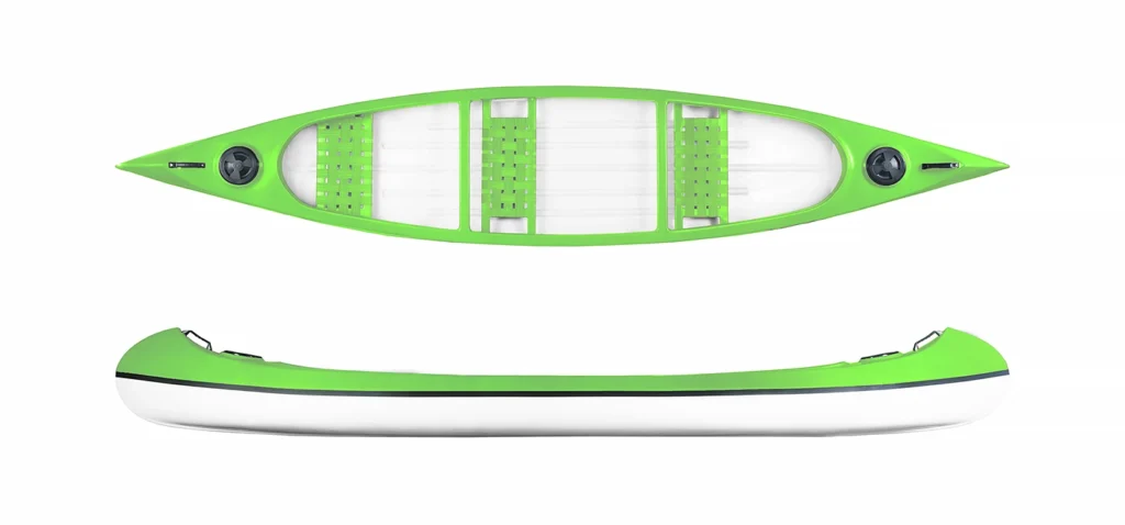 zielone kajaki, fotografia produktowa